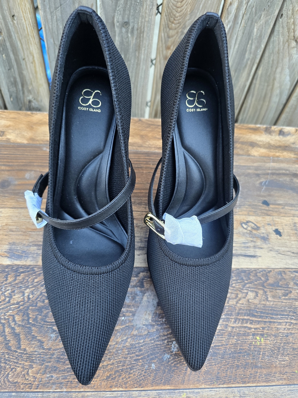 Cozy Island Comfy Black Pointed Toe Heels Shoes Size 9.5 - Picture 6 of 13